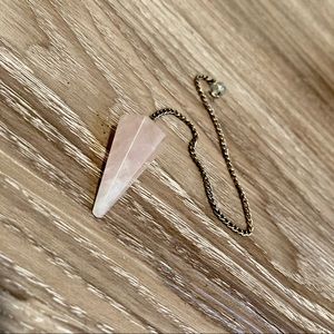 Rose Quartz natural crystal Pendulum